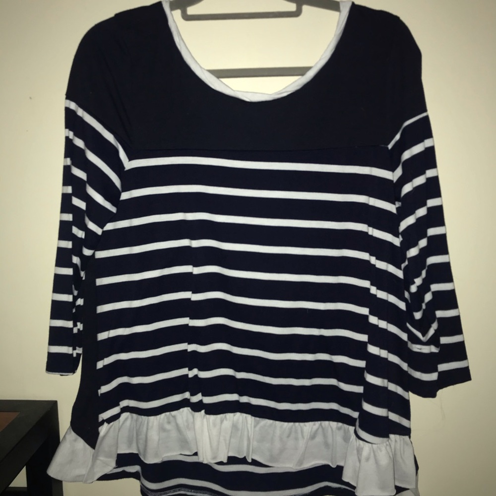 Umgee navy striped top